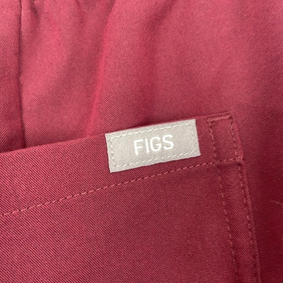 Figs Technical Collection Womens 3XLT Maroon Scrubs 2 Pocket Drawstring Waist - Picture 10 of 10